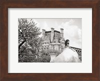 Young Woman at the Chateau de Chambord (BW) Fine Art Print