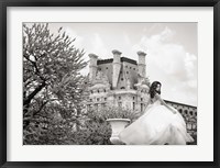 Young Woman at the Chateau de Chambord (BW) Fine Art Print