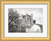 Young Woman at the Chateau de Chambord (BW) Fine Art Print