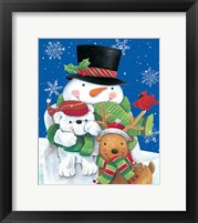 Snowman and Friends Fine Art Print