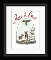 Peace and Love Deer Framed Print