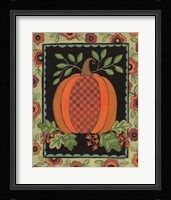 Framed Patterned Pumpkin Fine Art Print