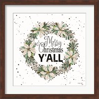Merry Christmas Y'all Wreath Fine Art Print