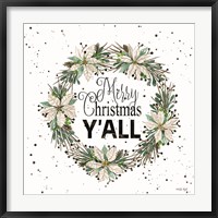 Merry Christmas Y'all Wreath Fine Art Print