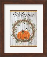 Pumpkin Welcome Wreath Fine Art Print