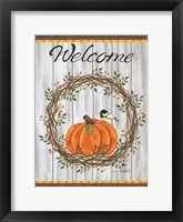 Pumpkin Welcome Wreath Fine Art Print