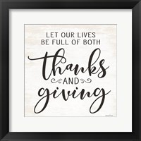 Thanks and Giving Fine Art Print