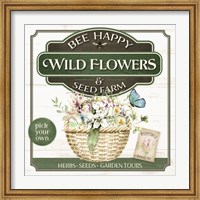 Bee Happy Wildflowers Fine Art Print