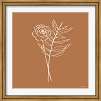 White Floral Line Drawing Fine Art Print