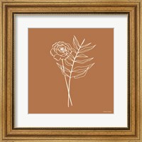 White Floral Line Drawing Fine Art Print