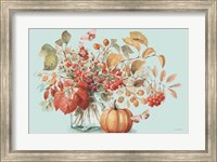 Autumn in Nature 01 on Aqua Fine Art Print