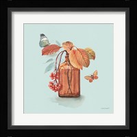 Autumn in Nature 03 on Aqua Framed Print