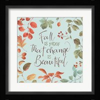 Autumn in Nature 07 on Aqua Framed Print