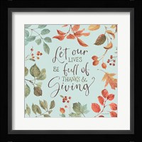 Autumn in Nature 09 on Aqua Framed Print