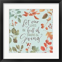 Autumn in Nature 09 on Aqua Framed Print