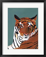 Colorful Tiger on Teal Fine Art Print