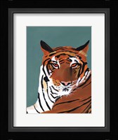 Colorful Tiger on Teal Fine Art Print