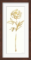 Floral Line II White Gold Fine Art Print