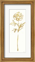 Floral Line II White Gold Fine Art Print