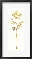 Floral Line II White Gold Framed Print