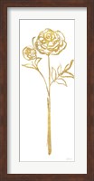 Floral Line I White Gold Fine Art Print