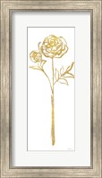 Floral Line I White Gold Fine Art Print