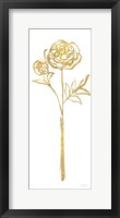 Floral Line I White Gold Framed Print