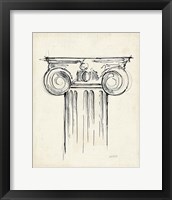 Museum Sketches VII Off White Framed Print