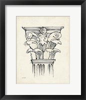 Museum Sketches VI Off White Framed Print