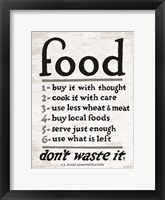 Food - Don't Waste It Fine Art Print