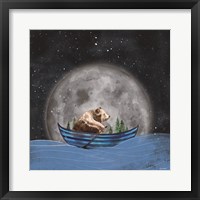 Bear Rowing in the Sea Fine Art Print
