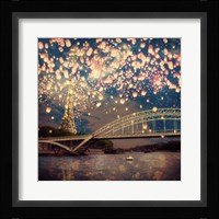 Love Wish Lanterns Over Paris Fine Art Print