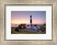 Big Sable Point Lighthouse At Sunset Fine Art Print