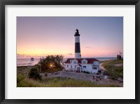 Big Sable Point Lighthouse At Sunset Fine Art Print