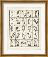 Vintage Sign Language Alphabet Fine Art Print