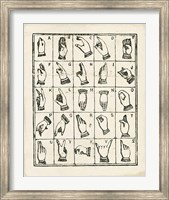 Vintage Sign Language Alphabet Fine Art Print