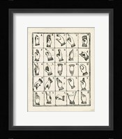 Vintage Sign Language Alphabet Framed Print