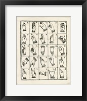 Vintage Sign Language Alphabet Framed Print