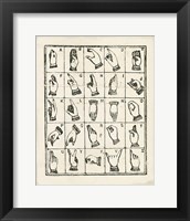 Vintage Sign Language Alphabet Framed Print