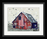 Farm Pop Barn I-Flag Framed Print