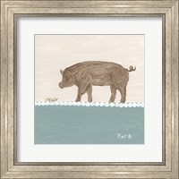 Out to Pasture III  Brown Pig Fine Art Print