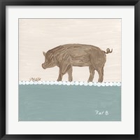 Out to Pasture III  Brown Pig Framed Print