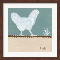 Out to Pasture IV  White Chicken Fine Art Print