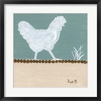 Out to Pasture IV  White Chicken Fine Art Print