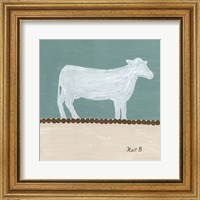 Out to Pasture V  White Cow Fine Art Print