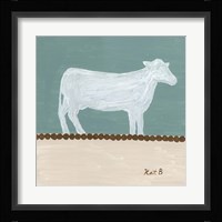 Out to Pasture V  White Cow Fine Art Print