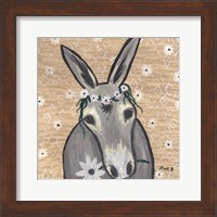 Donkey with Daisies Fine Art Print