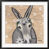 Donkey with Daisies Fine Art Print