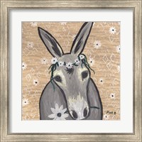 Donkey with Daisies Fine Art Print