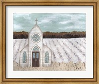 Farm Sketch Church landscape Fine Art Print